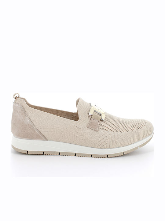 Imac Leder Damen Mokassins in Beige Farbe