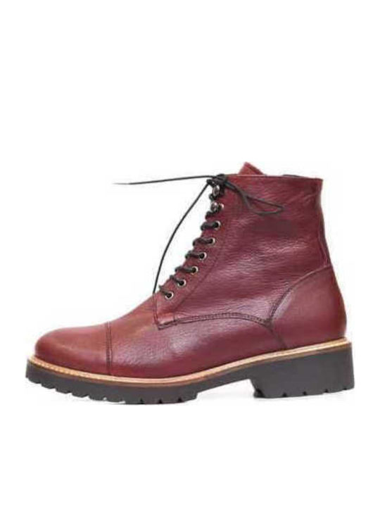 Ghete dama din piele Burgundy