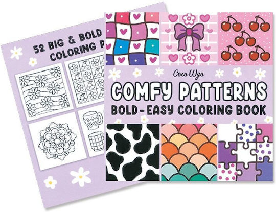 Adult Coloring Book Coco Wyo Comfy Patterns Hardcover Abstract Designs Mandala Animals 52 Pages 21 x 21 cm