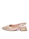Δερμάτινες Γυναικείες Μπαλαρίνες Slingback σε Χρυσό Χρώμα