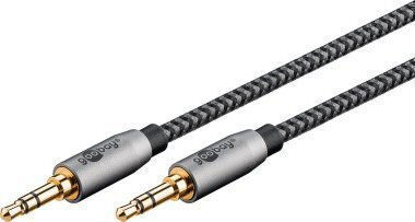 Goobay Cablu Audio 3,5 mm Male - 3,5 mm Male Gri 0,5 m Cu Terminale Placate Cu Aur 65272