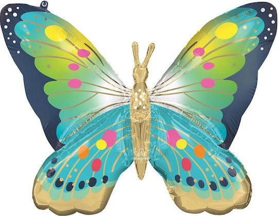 Μπαλόνι Φοιλ Σχήμα Πεταλούδα 76 X 68 Εκ Vibrant Blue Satin Butterfly