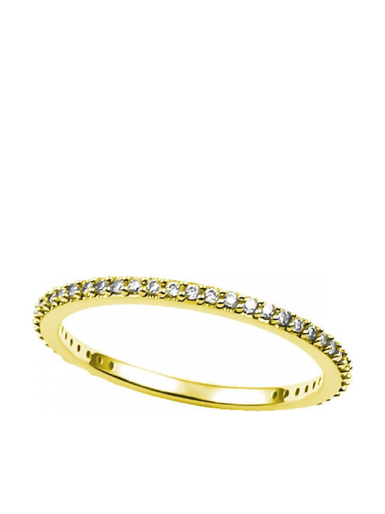 Mertzios.gr Damen Ring Ehering mit Zirkonia aus Gold 14K