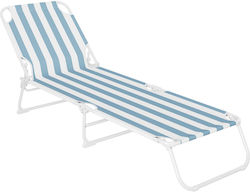 Sersimo Folding Lounger 186 X 56 Cm Beach Garden White Blue Capacity 110kg