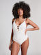 Crochet One-Piece Swimsuit Ecru