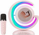 Karaoke Speaker with Wireless Microphone and Lighting Effects Pink