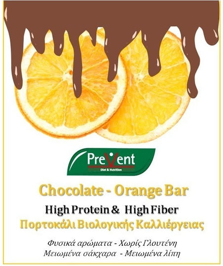 PreVent High Protein & High Fiber Protein Bars with 20% Protein & Orange Chocolate Flavour 4x36g
