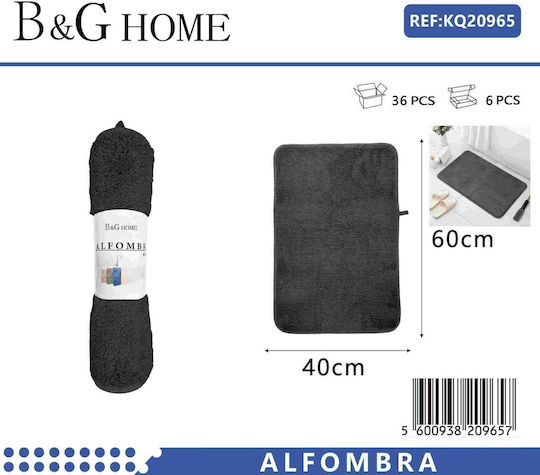 Badematte Synthetisch,Polyester/Cotton/Leather Rechteckig 502437 20965 Black 40x60cm