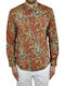 Long-sleeved Cotton Shirt Floral Brown