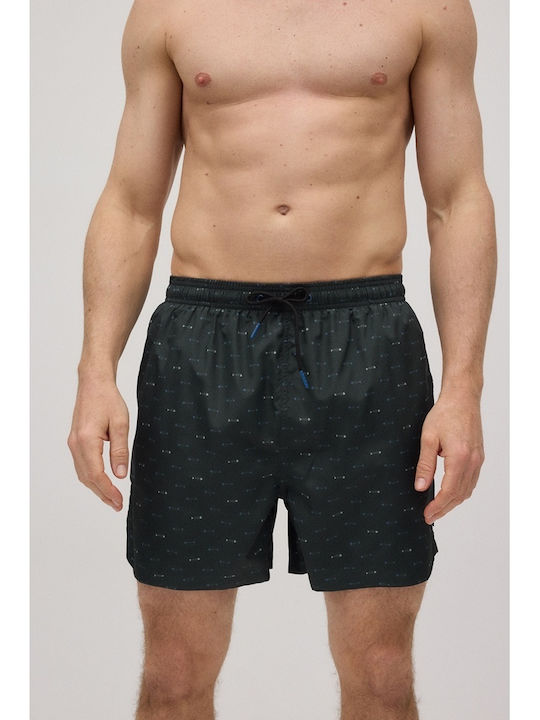 Men's Swimwear Bermuda Black with Patterns