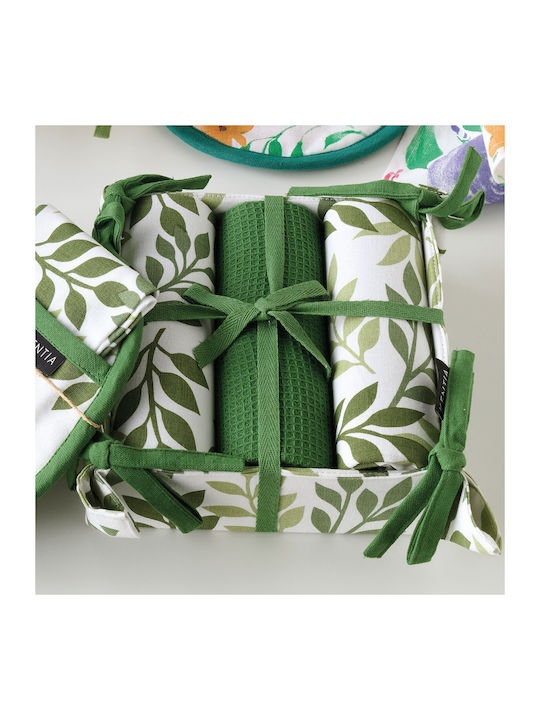 Kentia Kentia Pane 253 Towel from 100% Cotton in Green Color 40x70cm 4pcs