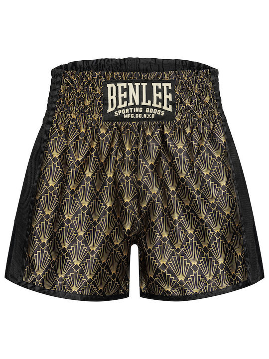 Pantaloni Scurți Muay Thai Benlee Goldstone pentru Bărbați Trunchiuri Thaibox Negru Auriu