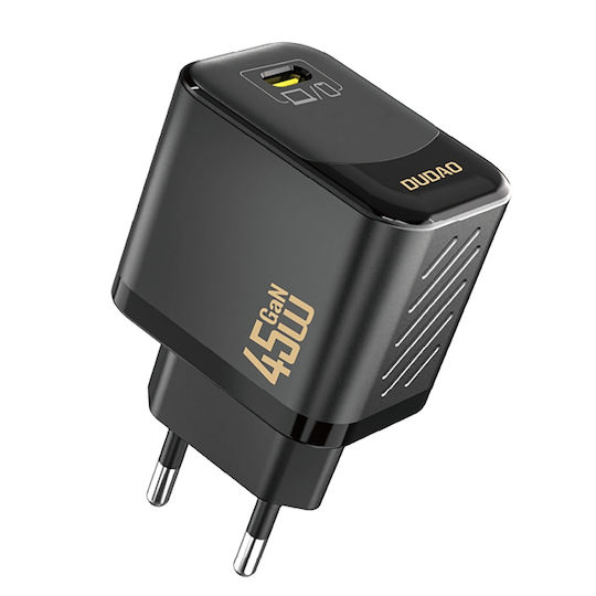 Dudao Charger with Built-in Cable GaN with USB-C Port 45W Power Delivery Blacks (A28)