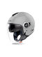 Airoh Helyos Concrete Grey Gloss Motorcycle Helmet Jet ECE 22.06 1350gr with Sunvisor