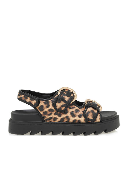 Women's Flat Sandals Flatforms in Black Color