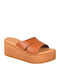 Damenplattformen Tabac Braun