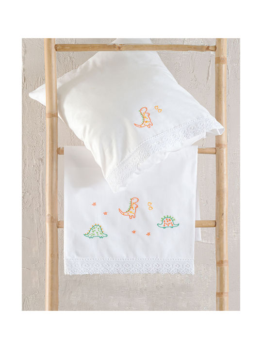 Rythmos Cool Dinos Set Baby Bettlaken Für Krippe Baumwolle Bunt 100x160cm 3Stück