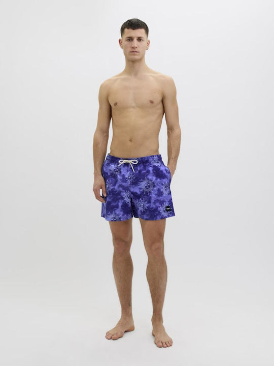 Jack & Jones Ανδρικό Μαγιό Βερμούδα Μπλε με Σχέδια
