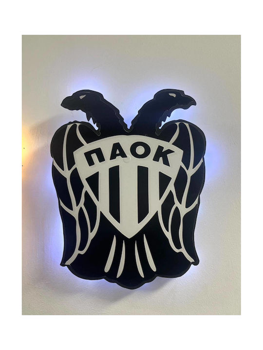 Lampă de Perete din Lemn cu Imprimare PAOK Lemn Gros