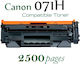 Kompatibler Toner für Laser Drucker Canon 071H 5646C002 2500 Seiten Schwarz Hohe Rendite mit neuem Chip
