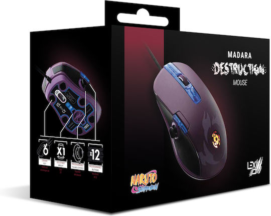 Lexip Madara - Naruto Shippuden Gaming Mouse Black