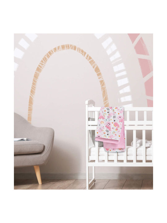 Das Home Dino Girl Baby Sheets Set Cradle Cotton Pink 70x120cm 2pcs