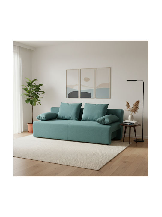 Urban Dreisitzer Sofa Bett mit Stauraum Türkis ...