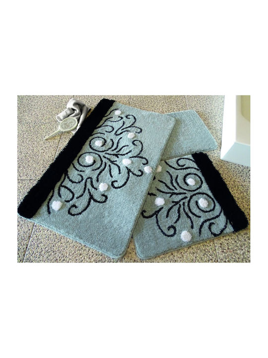 Chilai Home Antiderapant Set Covorașe de Baie Gri 3buc
