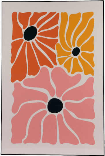 Dekorative Leinwandmalerei Bunte Blumen 60cm x 90cm
