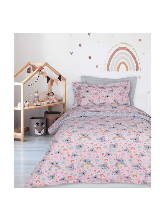 Das Home Set Cearceafuri Pentru Copii Single Gri Roz 170x260cm