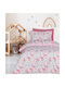 Das Home Σετ Σεντόνια Μονά Βαμβακερά Pink, White 170x260cm 3τμχ