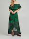 Women's Crop Top Off-Shoulder Green