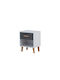Bedside Table Timmy Wooden Grey 46.8x36x57.1cm