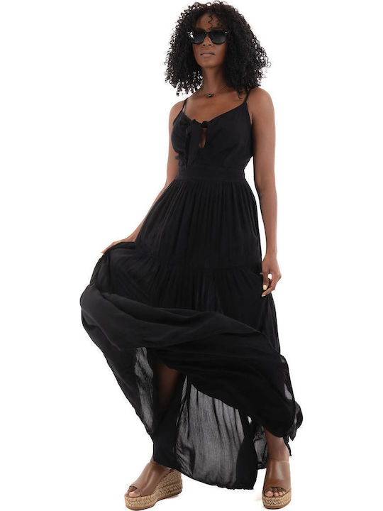 Only Sommer Maxi Damenkleid Schwarz