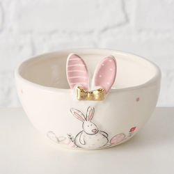Malou Bowl Rabbit Pink White 200ml H7.3cm Ceramic