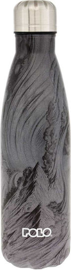 Polo Shapes Bottle Thermos Stainless Steel 500ml Grey Black