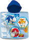 Handtuch Poncho Kidslicensing Sonic Igel 100% Baumwolle 60*120 cm 00021sn