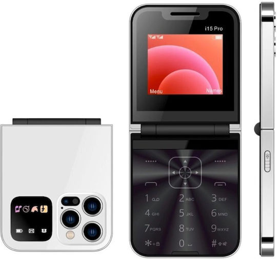 i15 Pro Dual SIM Mobile with Buttons White