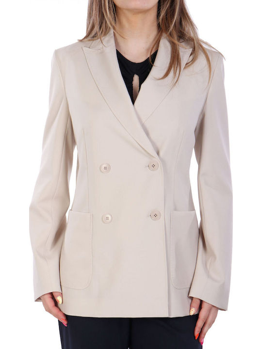 Max Mara Weekend Nervoso Damen Doppelreihiges Blazer Beige