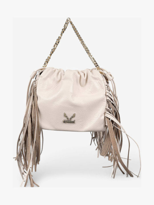 Genui Leather De piele Geantă de damă De umăr Ecru