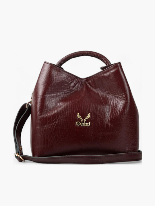 Leather Women's Bag Handbag Burgundy