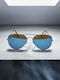 Dasoon Vision Unisex Sunglasses with Gold Metal Frame and Blue Polarized Lens 2478084