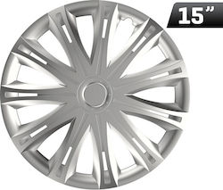 CarMotion Τάσι 15" (με διάμετρο για σήμα 4,5cm) 1τμχ Ασημί