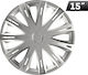 CarMotion Τάσι Αυτοκινήτου 15" (με διάμετρο για σήμα 4,5cm) 1τμχ Ασημί