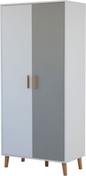 Doppeltür Kleiderschrank Timmy White-graphite-gray 90x50x199cm