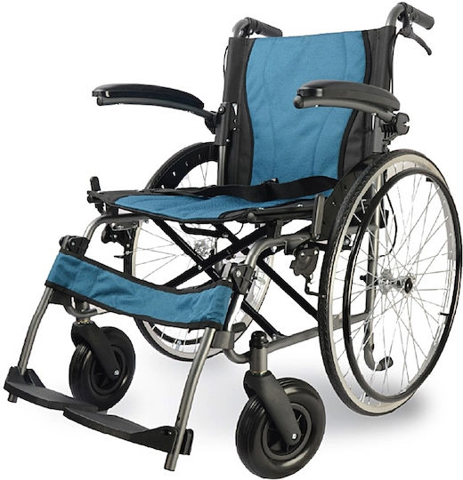 Medical Brace Αναπηρικό Αμαξίδιο 22" Πτυσσόμενο Ελαφρού Τύπου 41cm MB.W2001 Μπλε