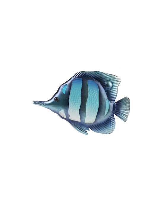 Glass Wall Decoration Fish Stripes 31x16cm Blue Tones Kaemingk 829911-2 00051083