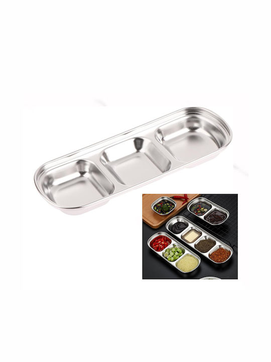 Galifas Inox Ορντεβιέρα 3 Θέσεων Ασημί Π20.5xΜ8.1xΥ2.7cm