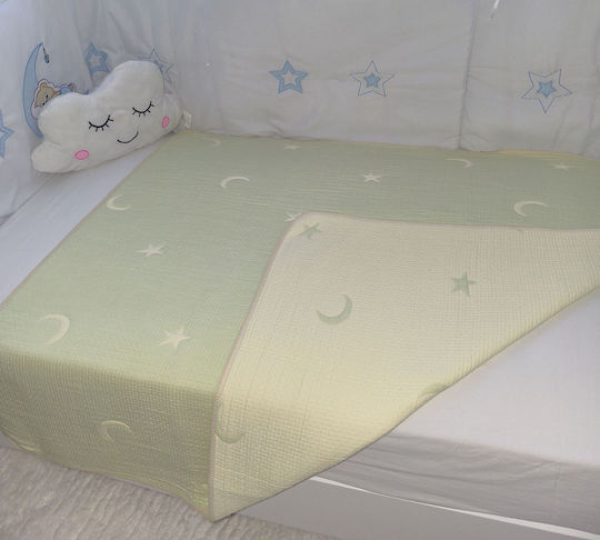 Double Sided Cotton Baby Quilt 100x110cm Mint