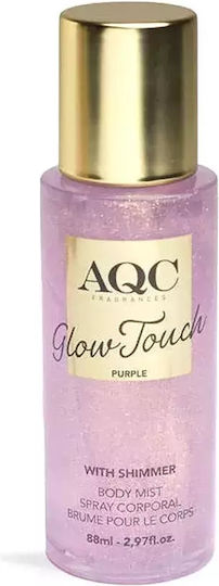 Aqc Glow Touch Shimmer Body Mist Purple Σπρέι Σώματος Shimmer Φρουτώδες Λουλουδένιο 88ml